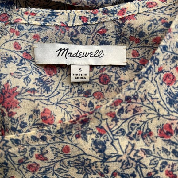 Madewell Chiffon Sharon Tie back Floral Babydoll Dress - Picture 5 of 9